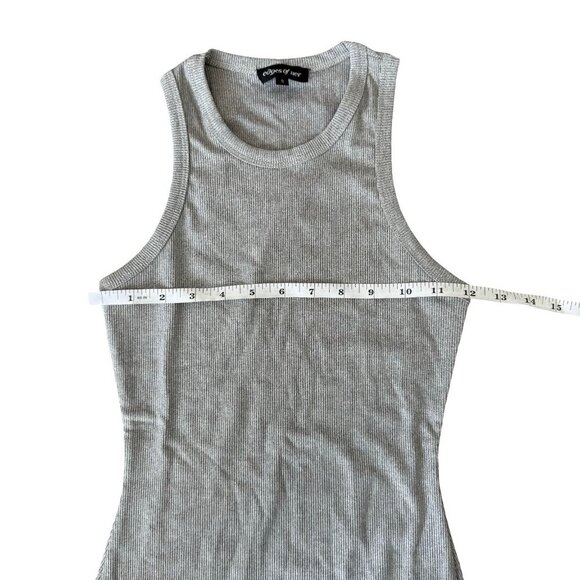 Ribbed Asymmetrical Tank Midi Dress Light Gray Size Small - Picture 8 of 10